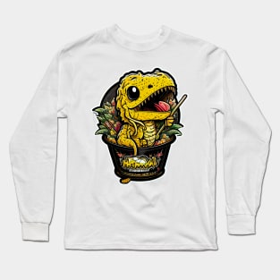 Agumon is eating ramen Long Sleeve T-Shirt